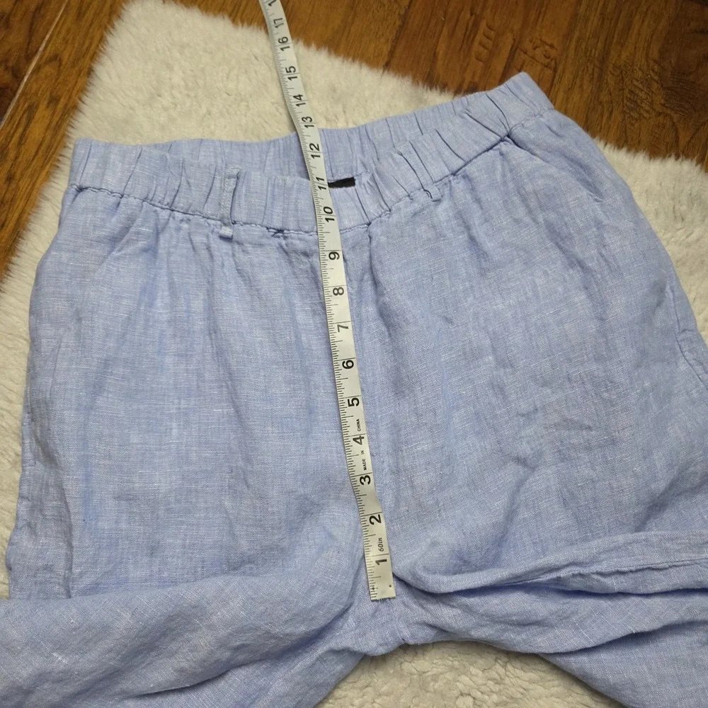 Quince 100% European Linen Pants Women's Medium Blue Straight Leg Pockets
